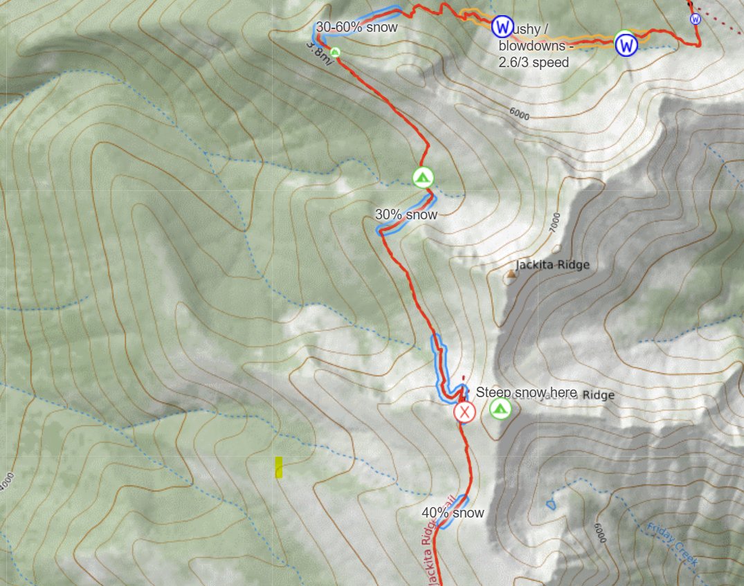 Snow sections on 6/21/26