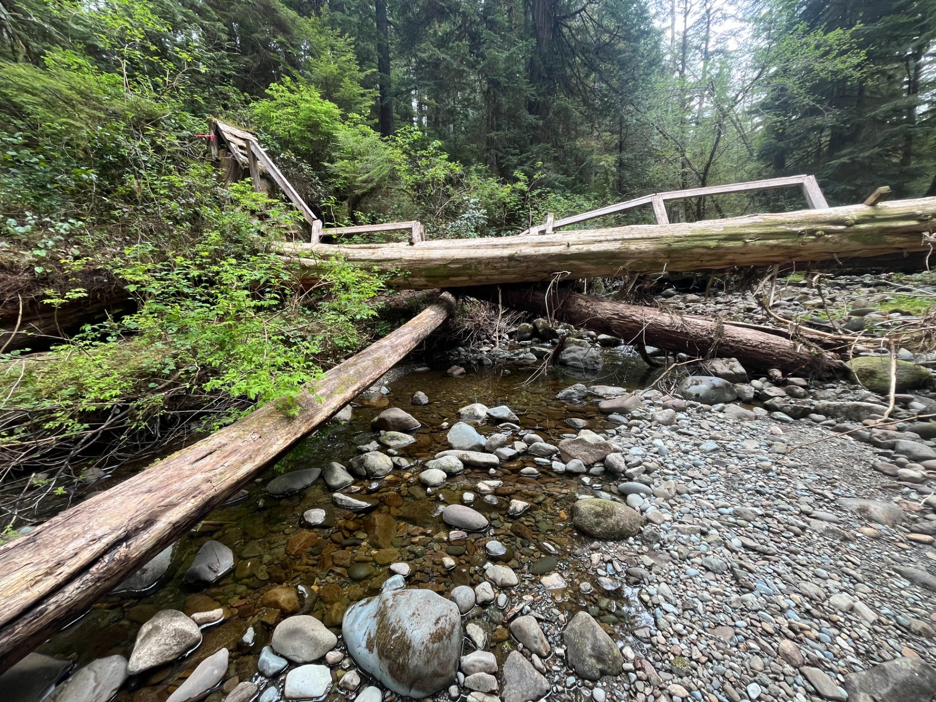 Bridge out over Dakota Creek
