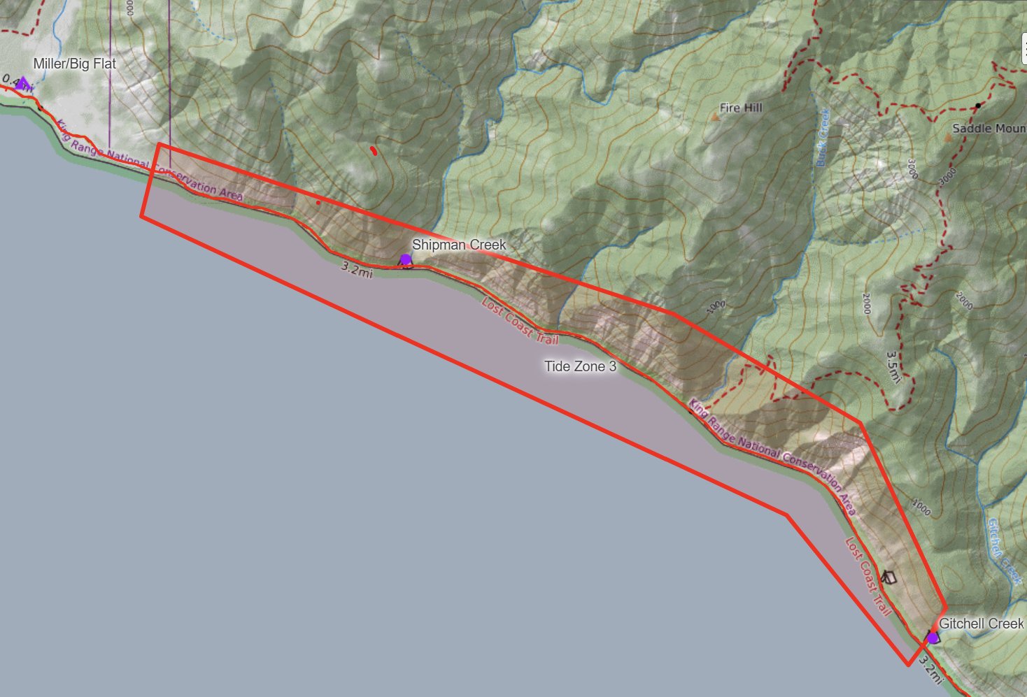 Zone 3 Approximate Tide Map