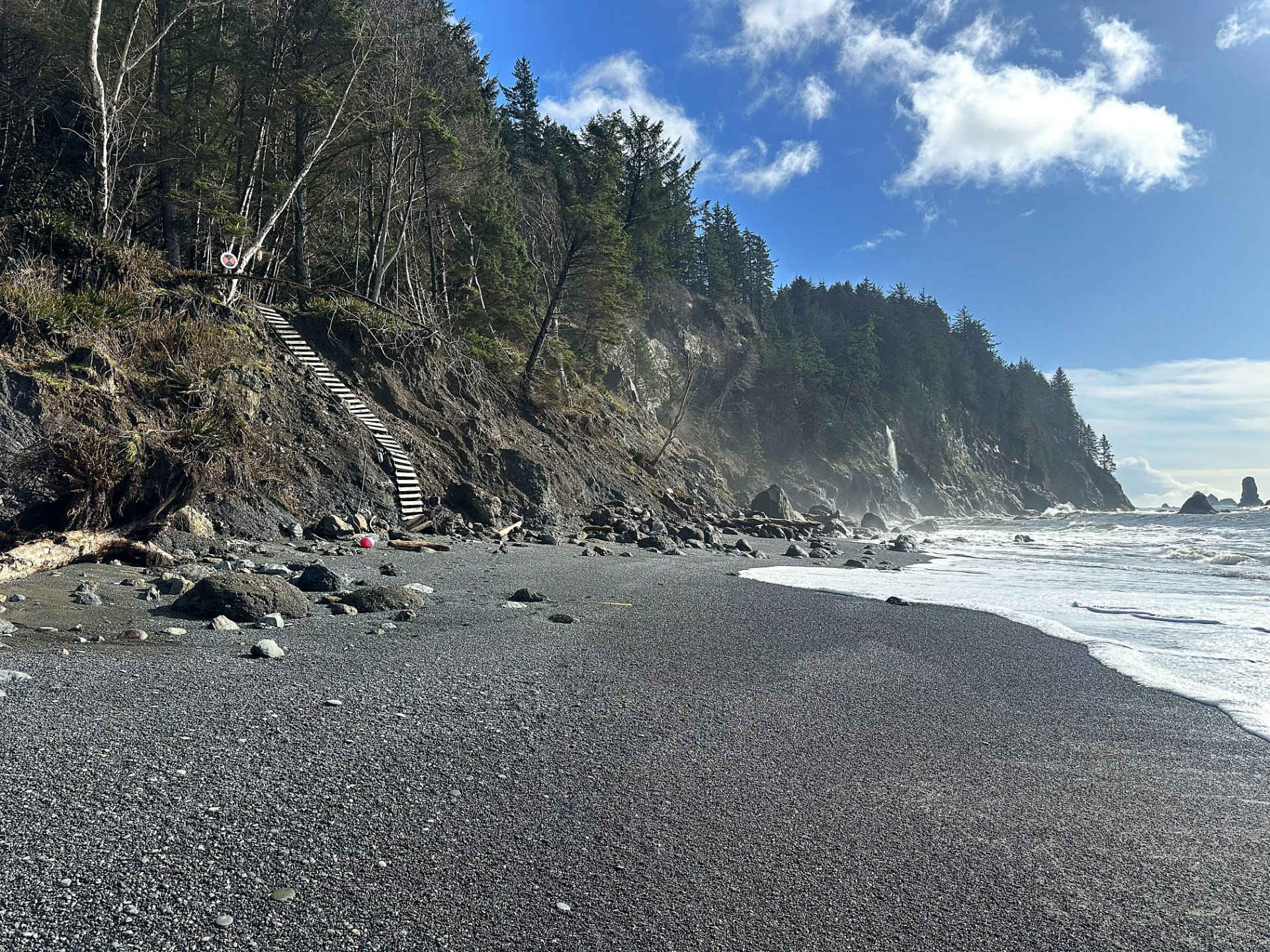 Photo of ladders at the end of Third Beach