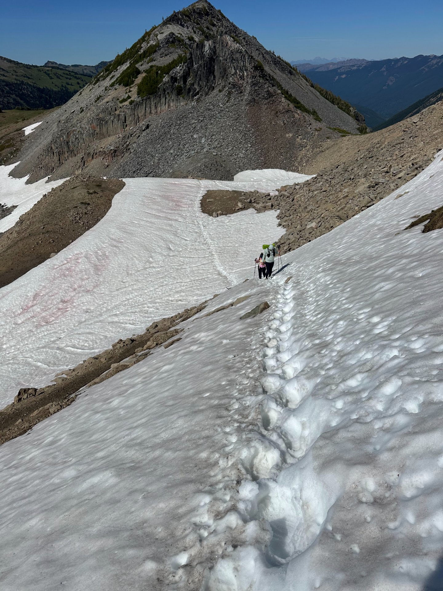 Last snow patch and probably the steepest